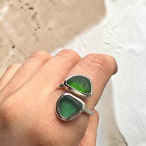 ANILLO VIDRIO MAR DOBLE AJUSTABLE