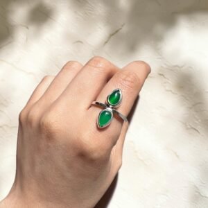 ANILLO DUAL GOTA ÓNIX VERDE